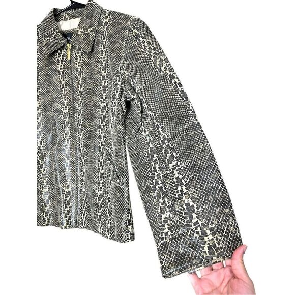 Vintage Wilsons 100% Leather Snake Print Jacket Size XL - Picture 3 of 11